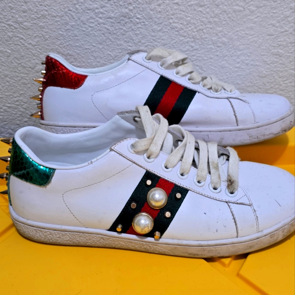 women's shoes sneakers white leather about 6.5
